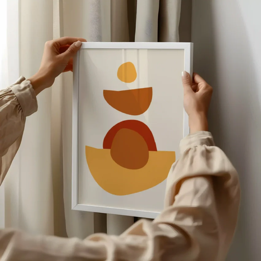 Layers of Warmth – Bohemian Minimalist Art for Modern Spaces