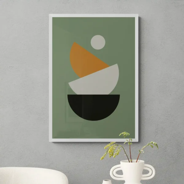 Abstract design with doodles and various shapes