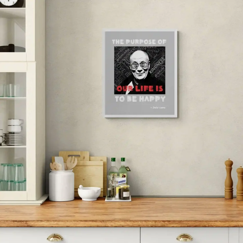 "Purpose of Our Lives is to Be Happy” - Framed Dalai Lama Quote