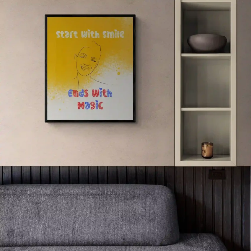 “Smile and See Magic” Decor: Uplifting Daily Quotation