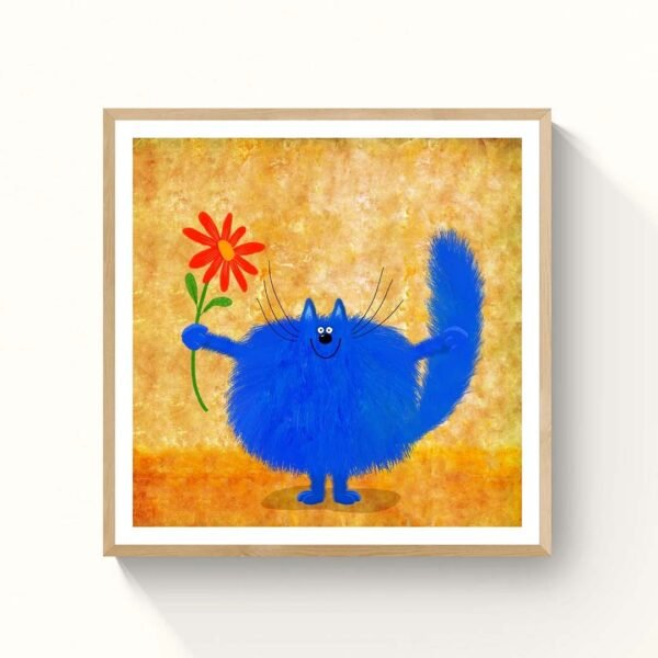 Whimsical Blue Cat