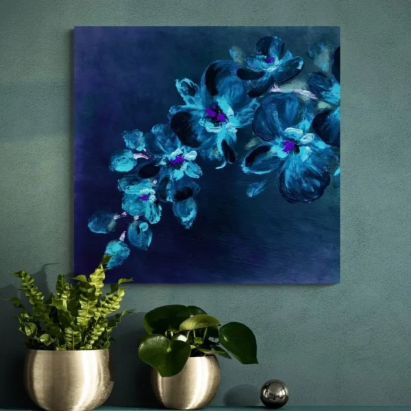Elegant Bloom - Luminous Floral Wall Art:  Nature Canvas Painting Gallery Wrap Wall Décor