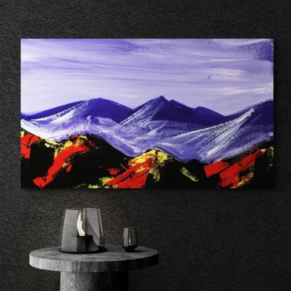 Majestic Mountains - Modern Minimalist Art: Abstract Canvas Painting Gallery Wrap Wall Décor