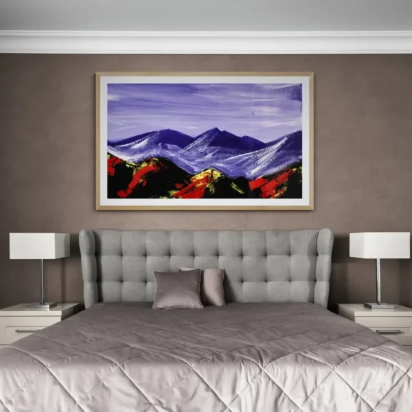 Majestic Mountains - Modern Minimalist Art:  Nature Painting Standard Frame Wall Décor