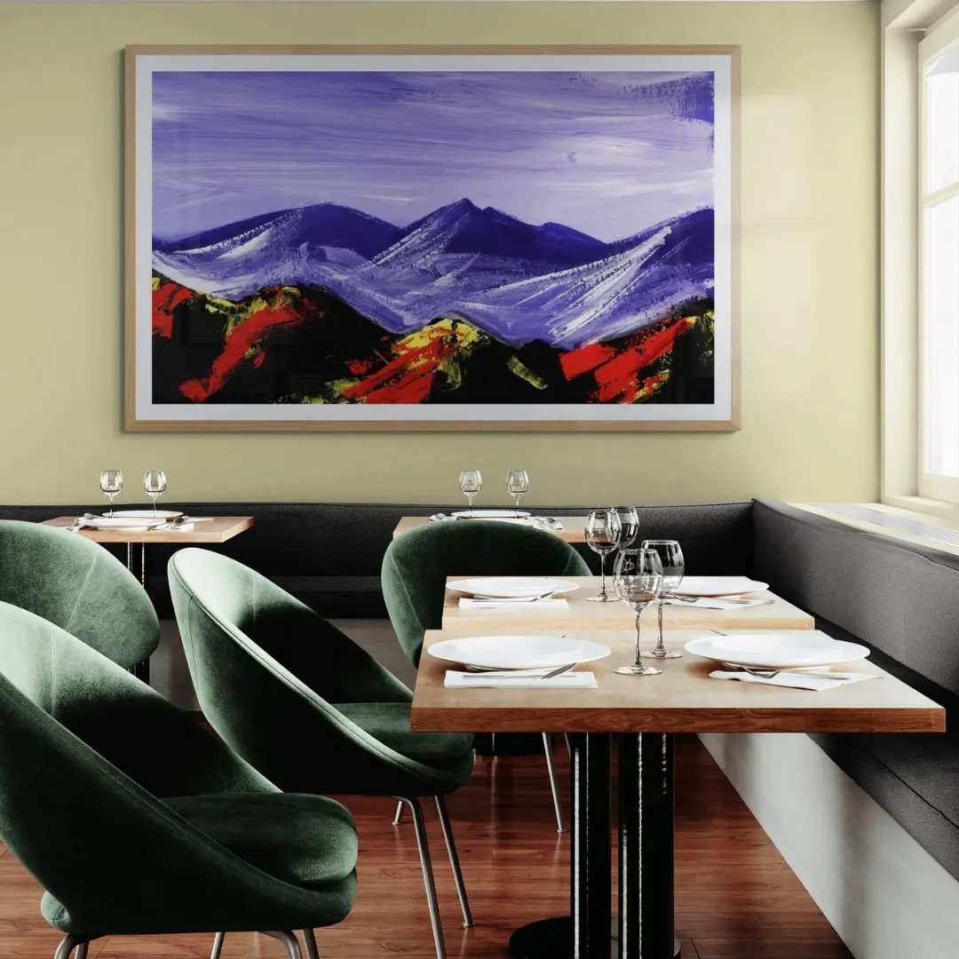 Majestic Mountains - Modern Minimalist Art: Nature Painting Standard Frame Wall Décor