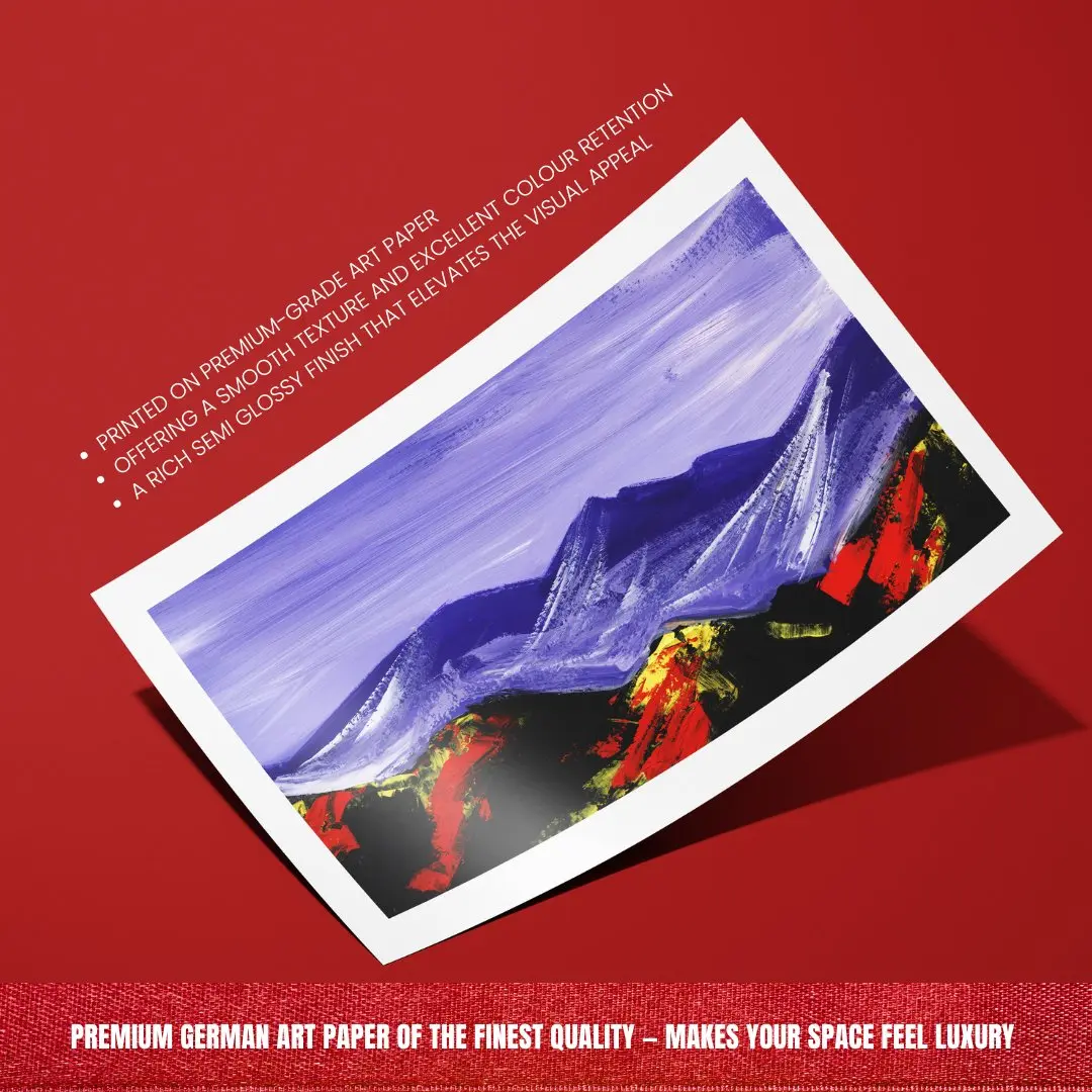 Majestic Mountains - Modern Minimalist Art: Nature Painting Standard Frame Wall Décor