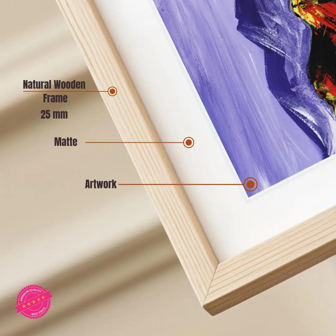 Majestic Mountains - Modern Minimalist Art: Nature Painting Standard Frame Wall Décor