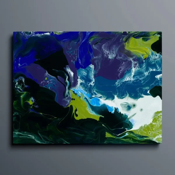Nature’s Flow – Abstract Organic Canvas Painting: Modern Gallery-Wrapped Wall Art