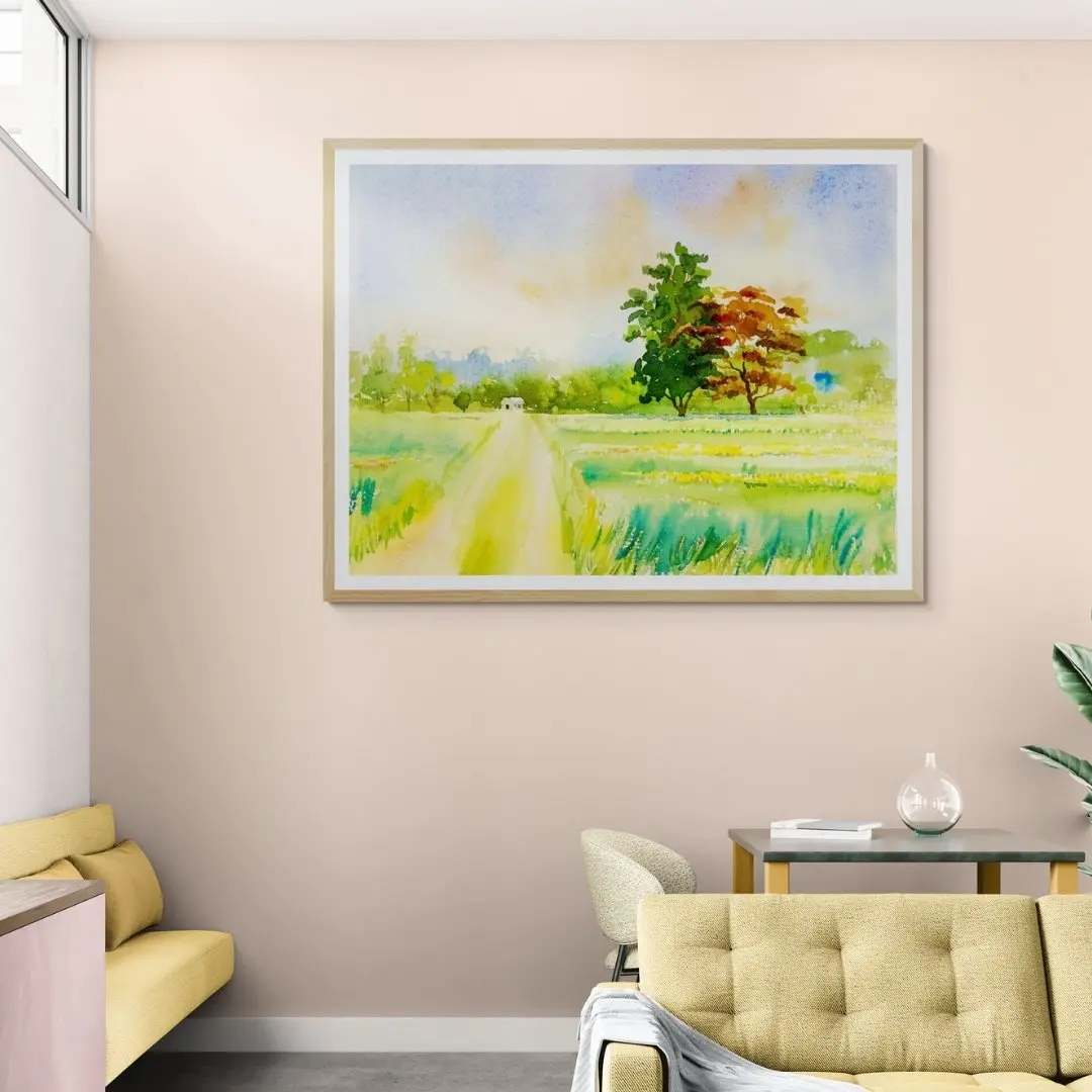 Pathway to Serenity – Watercolour Landscape Canvas Art: Nature Wall Décor