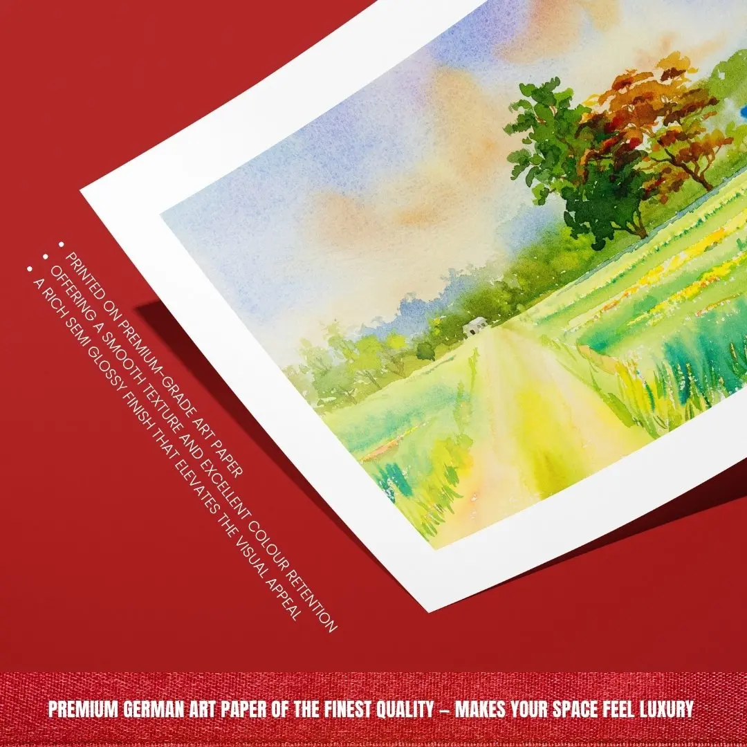 Pathway to Serenity – Watercolour Landscape Canvas Art: Nature Wall Décor