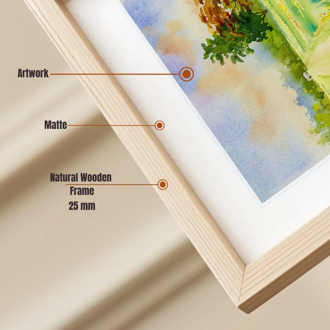 Pathway to Serenity – Watercolour Landscape Canvas Art: Nature Wall Décor