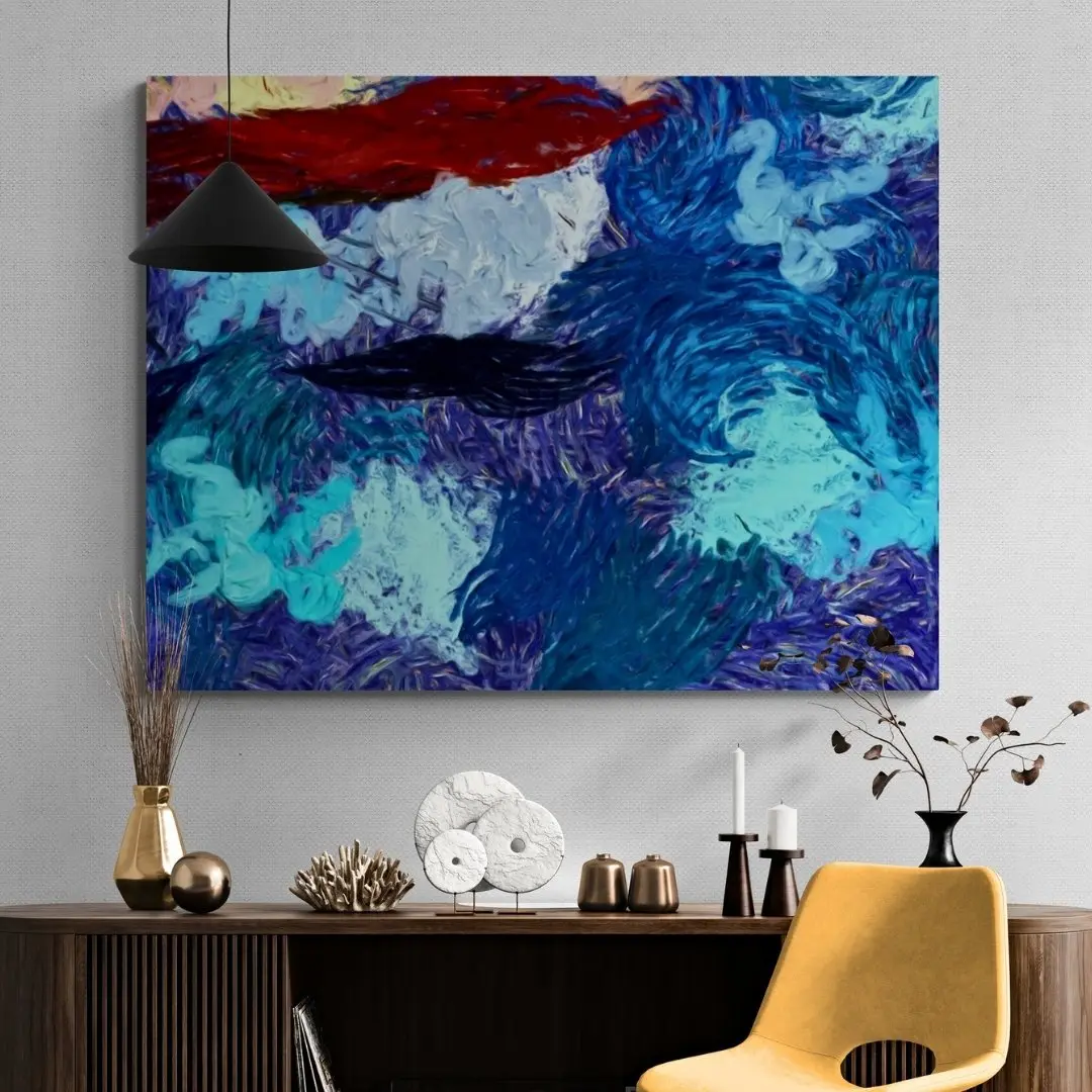Swirling Emotions – Abstract Colour Energy Canvas Painting: Modern Wall Art Décor