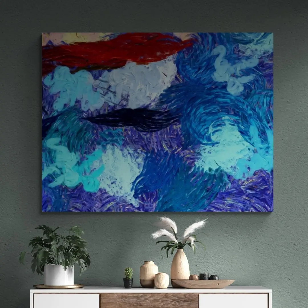 Swirling Emotions – Abstract Colour Energy Canvas Painting: Modern Wall Art Décor