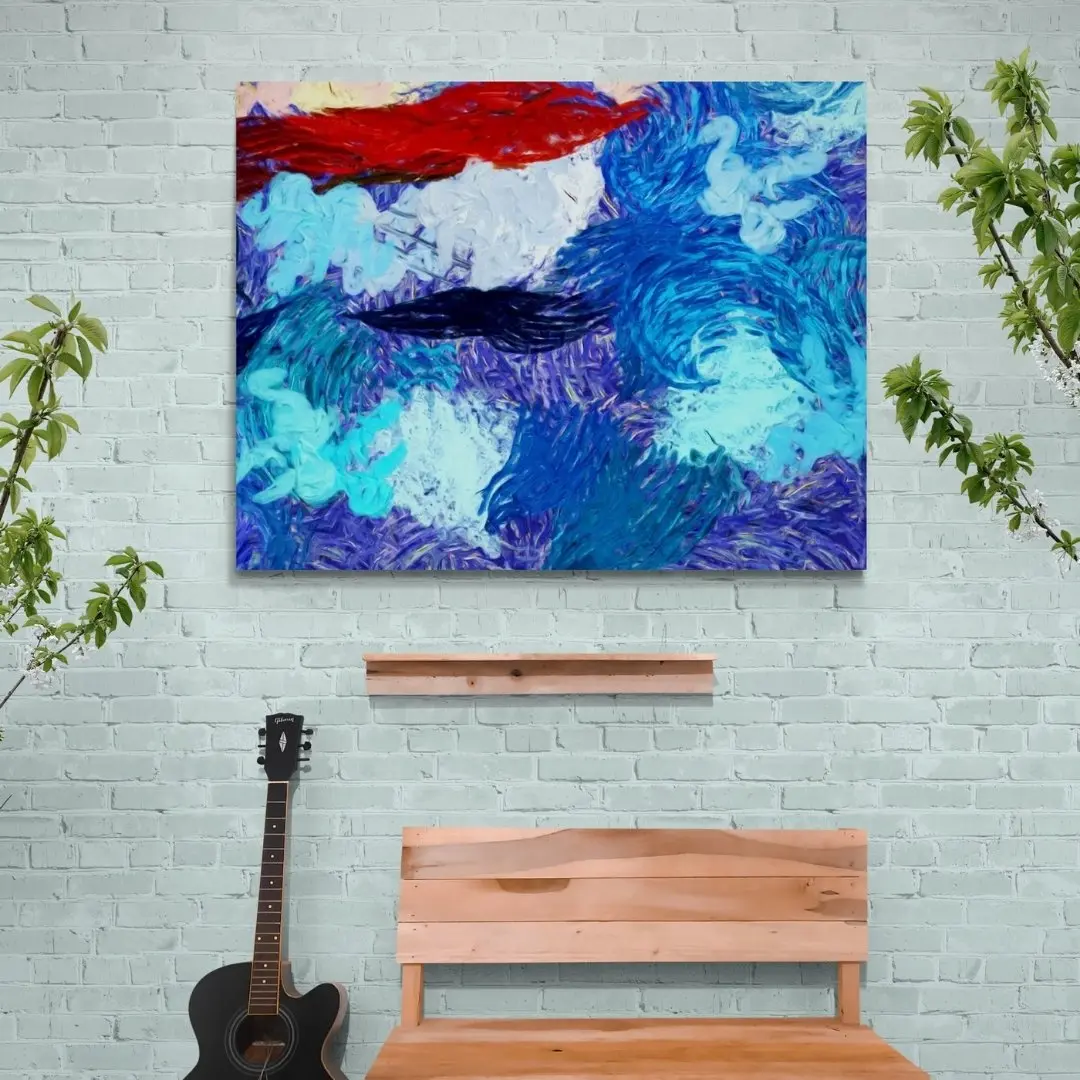 Swirling Emotions – Abstract Colour Energy Canvas Painting: Modern Wall Art Décor