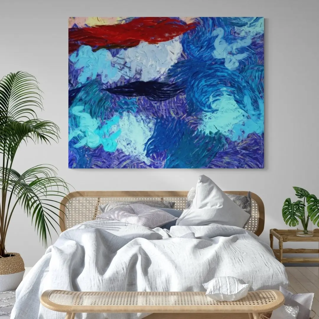 Swirling Emotions – Abstract Colour Energy Canvas Painting: Modern Wall Art Décor