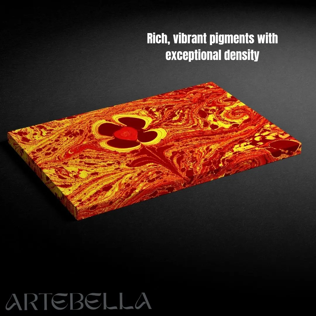 Vibrant Floral Swirl – Fluid Art Wall Decor: Abstract Canvas Painting Gallery Wrap Wall Décor