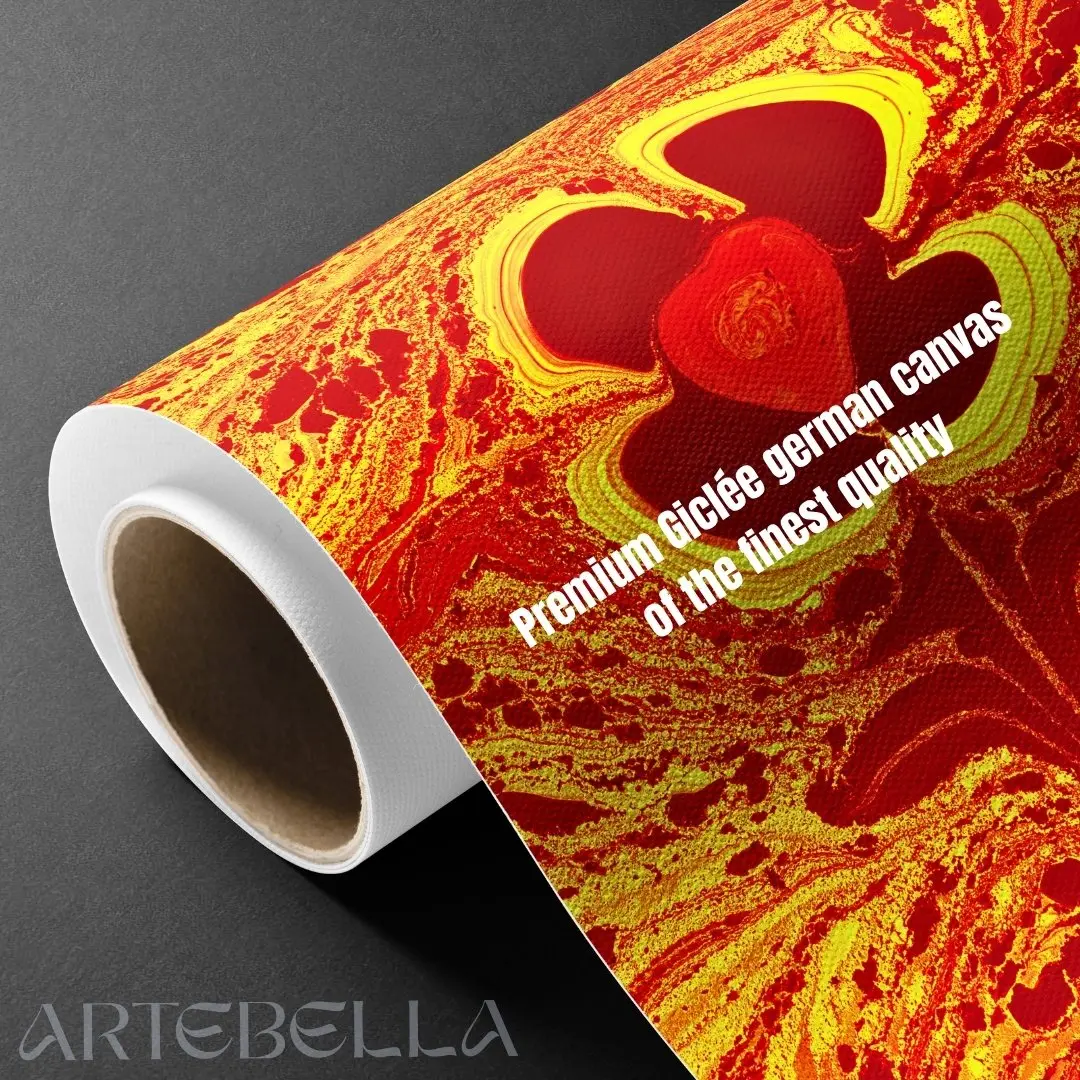 Vibrant Floral Swirl – Fluid Art Wall Decor: Abstract Canvas Painting Gallery Wrap Wall Décor