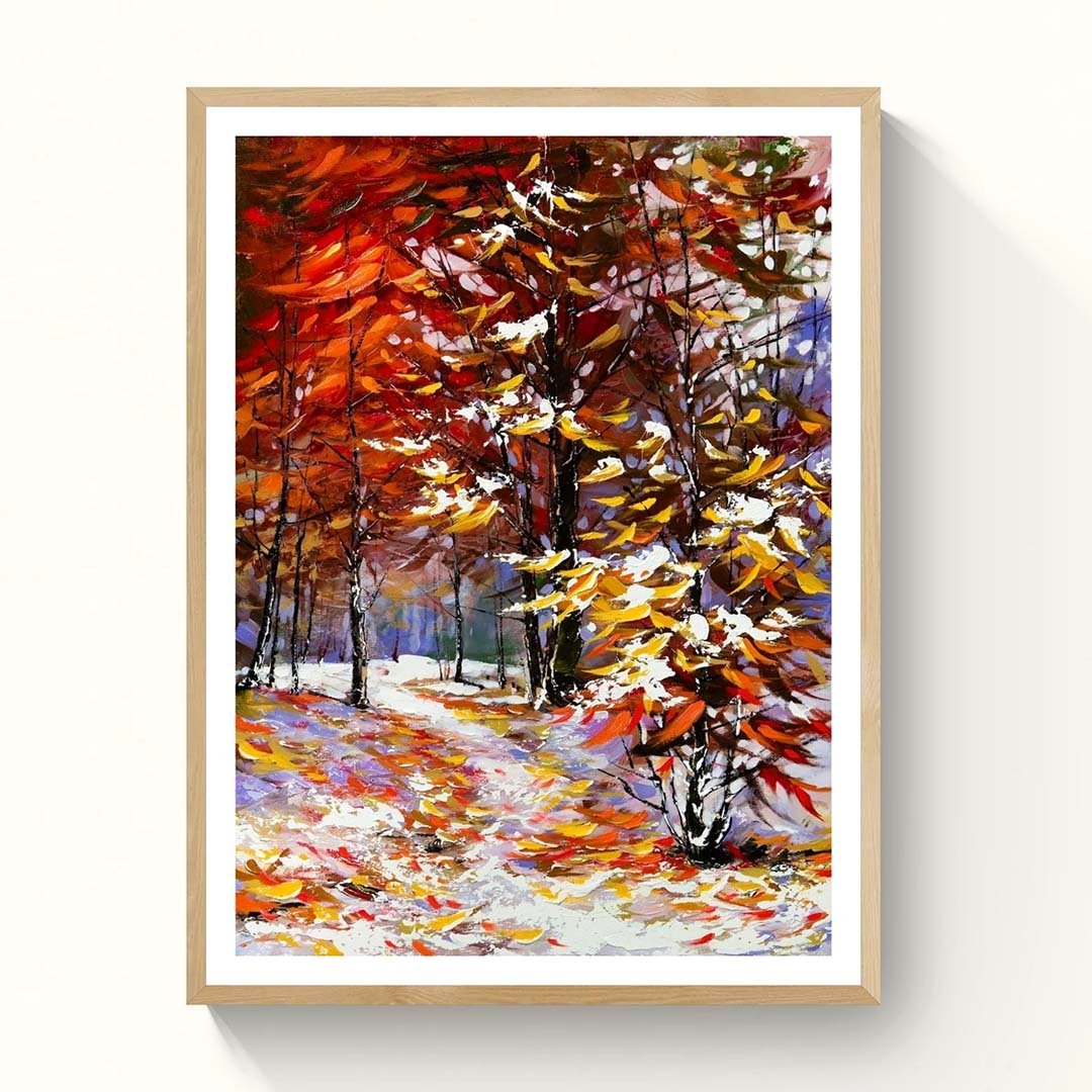 Winter Tranquillity Abstract Landscape Canvas Art in Nature Inspired ...