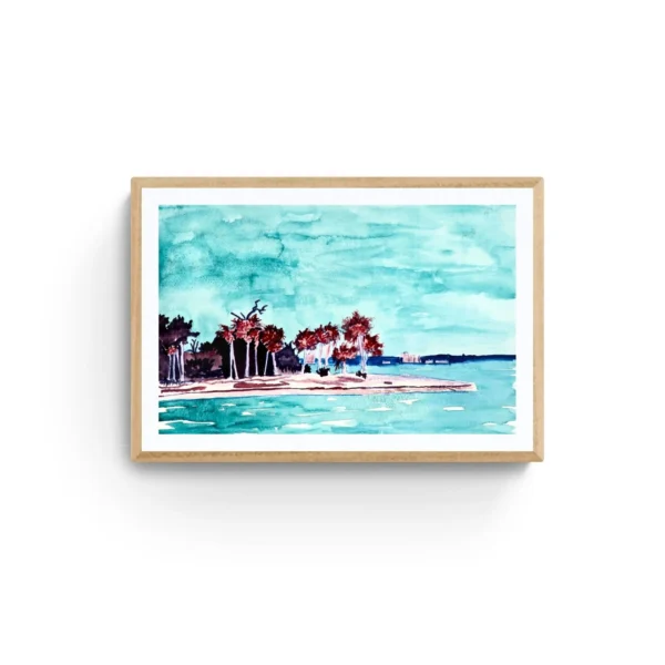 “Tranquil Shores- A Serene Escape in Aqua” wall art