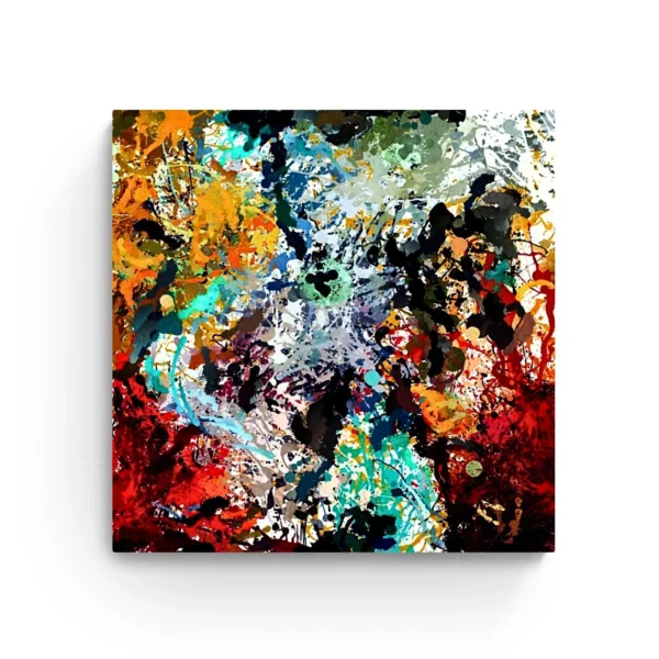 Vibrant Energy - Abstract Explosion of Colour: Abstract Canvas Painting Gallery Wrap Wall Décor